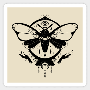 Magic Moon Moth Witch Art Sticker